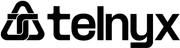 Telnyx company logo in black and white with a stylized triangle and chain link symbol.